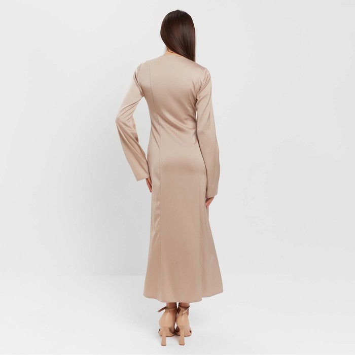 Платье женское шелковое MIST: Classic Collection р. 44, цвет бежевый - фото 1907686899