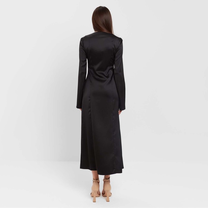Платье женское шелковое MIST: Classic Collection р. 42, цвет черный - фото 1907686925