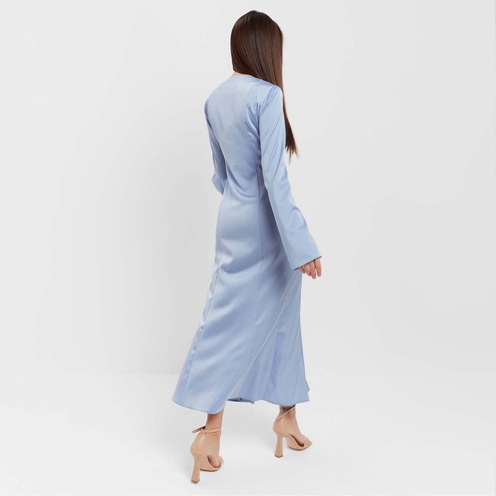 Платье женское шелковое MIST: Classic Collection р. 44, цвет голубой - фото 1887087822