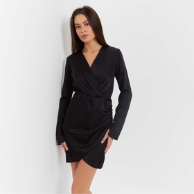 Платье шёлковое мини женское MIST, размер 46, чёрное