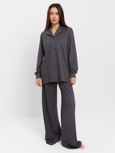 Костюм женский (рубашка, брюки, топ) KAFTAN Base, размер 46, цвет графит