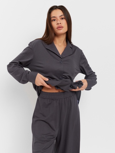 Костюм женский (рубашка, брюки, топ) KAFTAN Base, размер 46, цвет графит