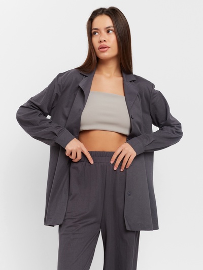 Костюм женский (рубашка, брюки, топ) KAFTAN Base, размер 46, цвет графит