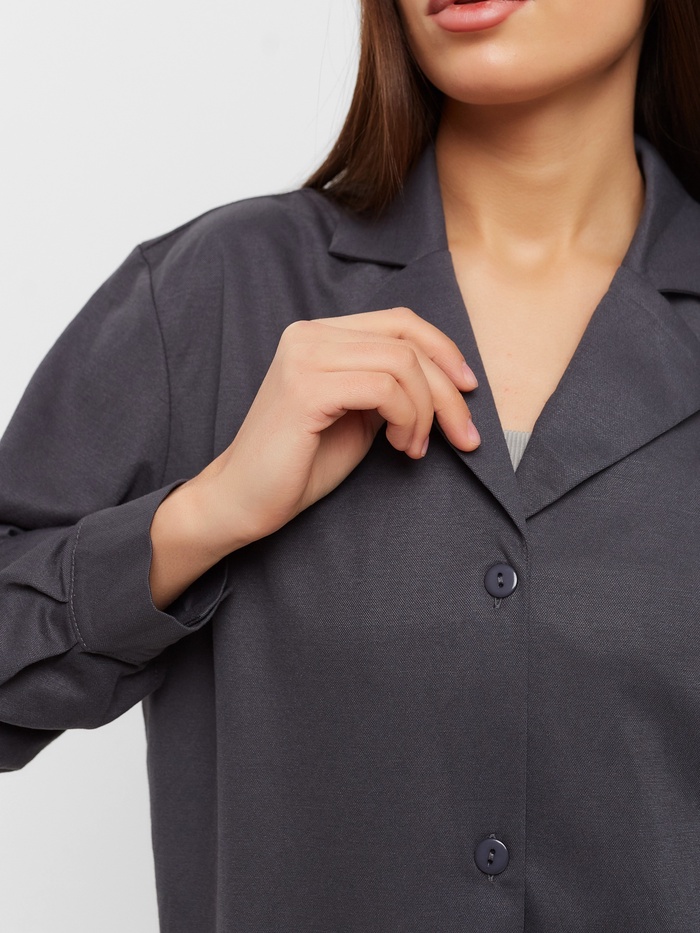 

Комплект женский (рубашка, брюки, топ) KAFTAN "Base" р. 48, графит