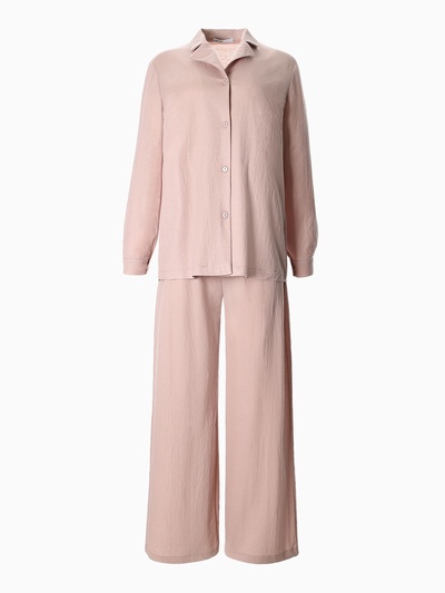 Костюм женский (рубашка, брюки, топ) KAFTAN Base, размер 44, цвет пудровый