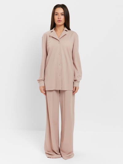 Костюм женский (рубашка, брюки, топ) KAFTAN Base, размер 44, цвет пудровый