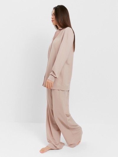 Костюм женский (рубашка, брюки, топ) KAFTAN Base, размер 44, цвет пудровый