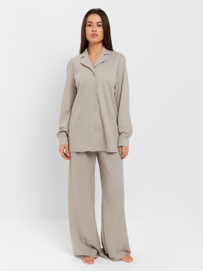 Костюм женский (рубашка, брюки, топ) KAFTAN Base, размер 42, серый