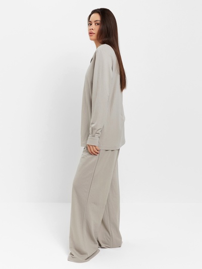 Костюм женский (рубашка, брюки, топ) KAFTAN Base, размер 44, серый