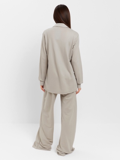 Костюм женский (рубашка, брюки, топ) KAFTAN Base, размер 44, серый