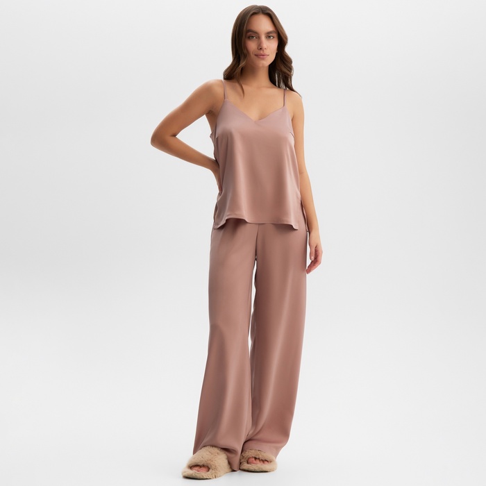 Комплект женский (майка, брюки) KAFTAN "Silk" р. 44,  пудровый - Фото 1