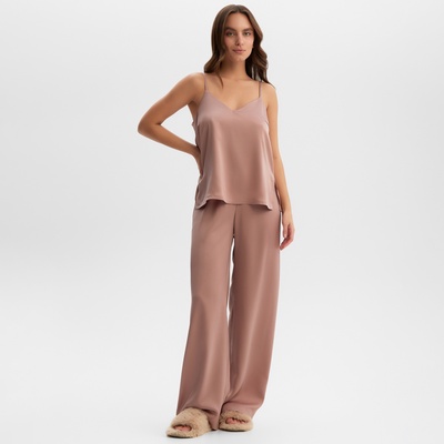 Пижама женская (майка, брюки) KAFTAN Silk, размер 50, пудровая