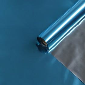 Полисилк двухсторонний голубой + серебро 1 х 20 м