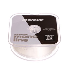 Леска NISUS MONOLINE Universal, диаметр 0.6 мм, тест 31 кг, 100 м, прозрачная