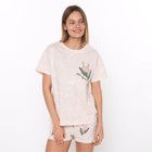 Комплект женский домашний (футболка/шорты), цвет бежевый, размер 48 - фото 319386371