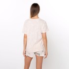 Комплект женский домашний (футболка/шорты), цвет бежевый, размер 48 - фото 42011680