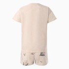 Комплект женский домашний (футболка/шорты), цвет бежевый, размер 48 - фото 42011683