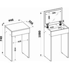 Стол раскладной «СП – 21», с зеркалом, 446×356×740(1080) мм, цвет белый - Фото 5