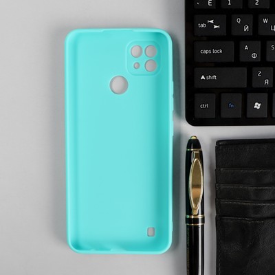 Чехол PERO, для телефона Realme C21, силиконовый, бирюзовый