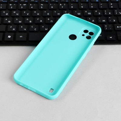 Чехол PERO, для телефона Realme C21, силиконовый, бирюзовый