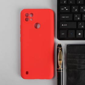 Чехол PERO, для телефона Realme C21, силиконовый, красный