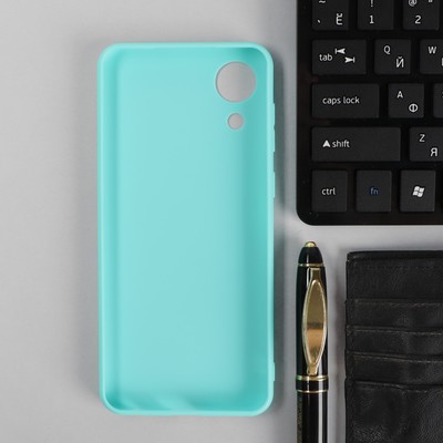 Чехол PERO, для телефона Samsung A03 Core, силиконовый, бирюзовый