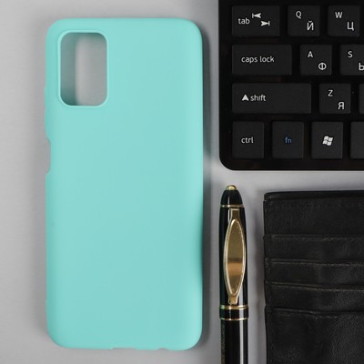 Чехол PERO, для телефона Samsung A03S, силиконовый, бирюзовый