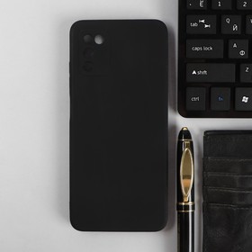 Чехол PERO, для телефона Samsung A03S, силиконовый, черный