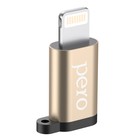 Адаптер PERO AD01, Lightning - microUSB, металл, золотистый - фото 51461926 Адаптер PERO AD01, Lightning - microUSB, металл, золотистый - фото 51461926