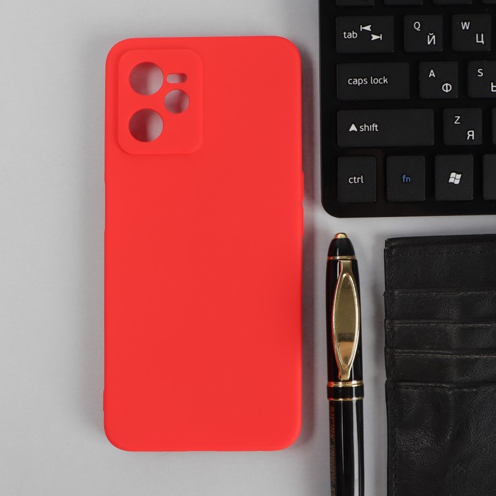 Чехол PERO, для телефона Realme C35, силиконовый, красный - Фото 1