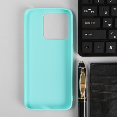 Чехол PERO, для телефона Xiaomi Redmi 10A, силиконовый, бирюзовый