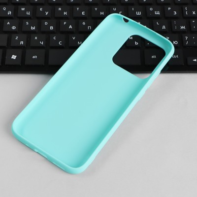 Чехол PERO, для телефона Xiaomi Redmi 10A, силиконовый, бирюзовый