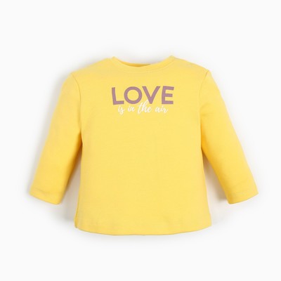 Футболка с длинным рукавом Крошка Я Flower, рост 62-68 см, жёлтая