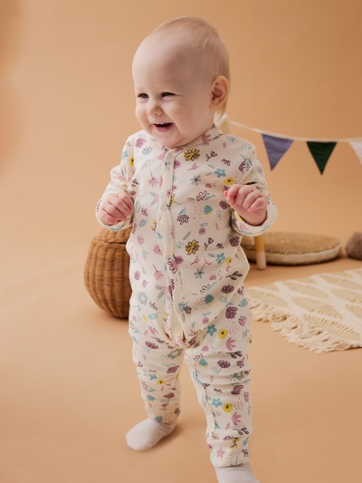 Комбинезон детский «Крошка Я» Flower, рост 80-86 см, бежевый