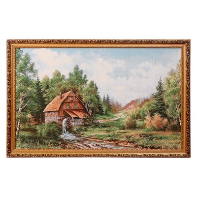 Гобеленовая картина "Мельница в лесу" 55х85 см