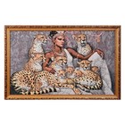 Гобеленовая картина "Семейство леопардов и царица" 55х85 см - Фото 1