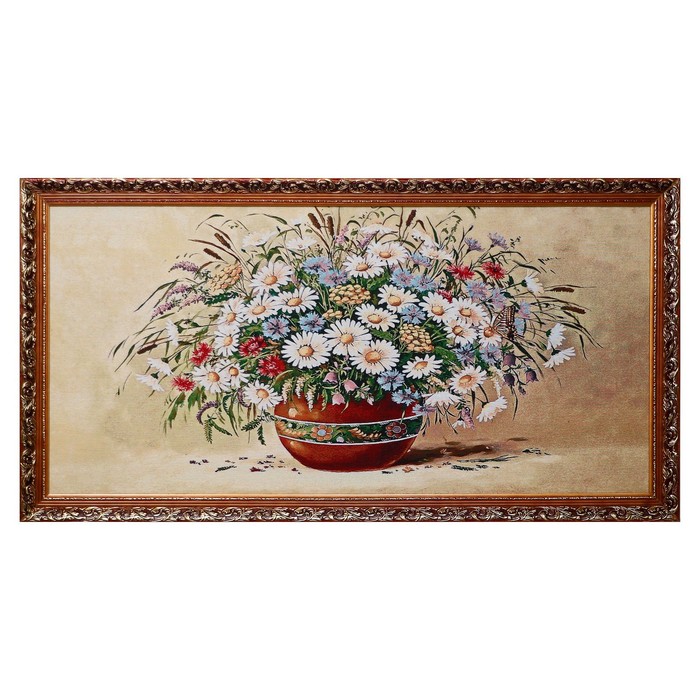 Гобеленовая картина "Полевые цветы в вазе" 66х126 см