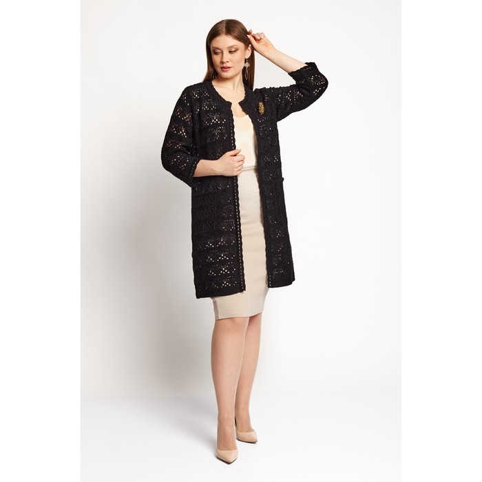 Кардиган женский, размер 56, цвет чёрный 62048