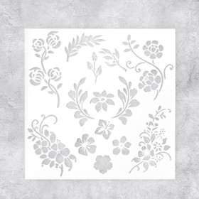 Трафарет для творчества «Цветы», 15 х 15 см, пластик
