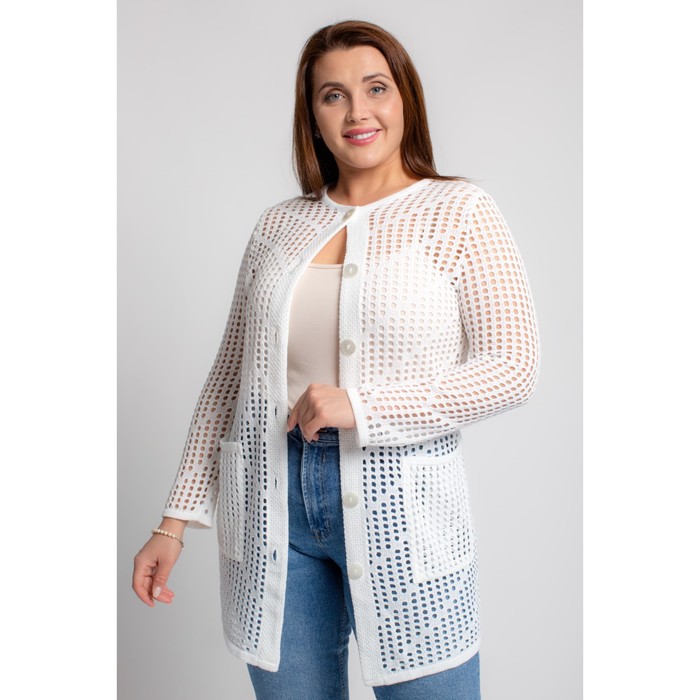 Кардиган женский, размер 60, цвет белый 62049