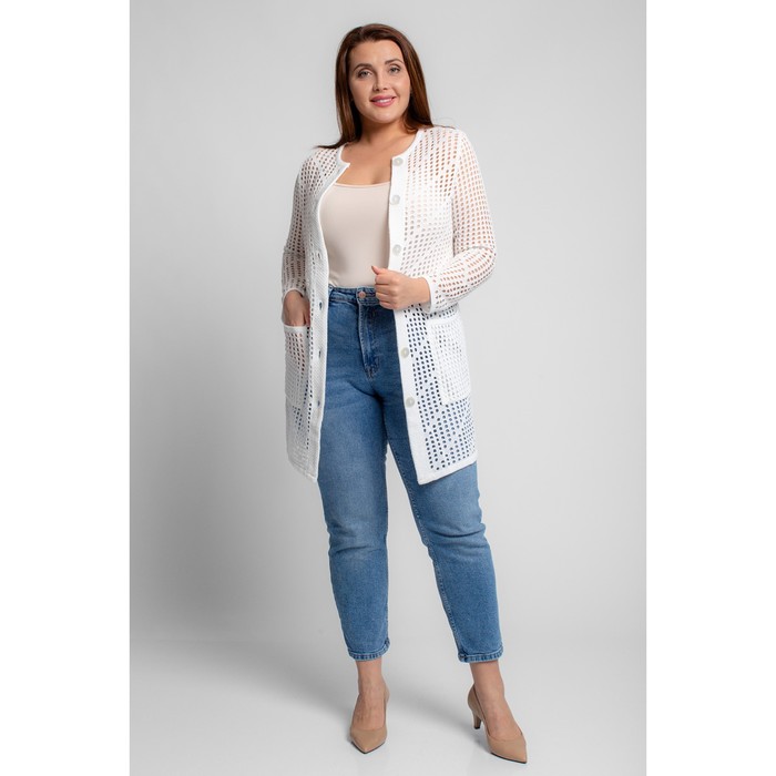 Кардиган женский, размер 60, цвет белый 62049