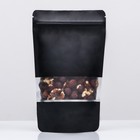 Пакет дой-пак, матовый, чёрный с окном, 12×20×4 см - Фото 1