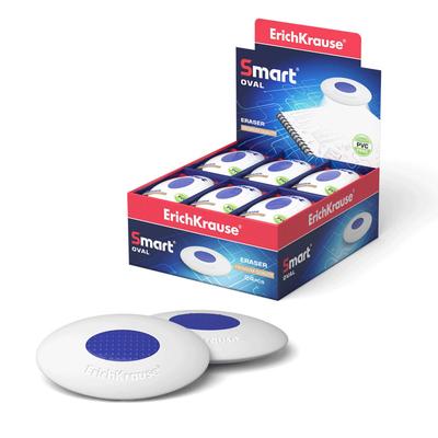Ластик ErichKrause Smart&Soft с центровкой, эллипсоид, средней жесткости, из гипоаллергенного материала термопластичной резины (TPR) с пониженным обра�...