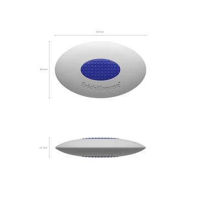 Ластик ErichKrause Smart Oval, с держателем, эллипсоид, синтетика