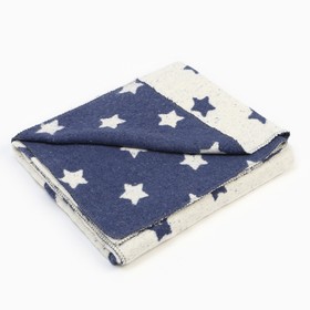 Одеяло байковое Крошка Я "Звёзды" цвет синий, 100х140 см, 100% хлопок, 400г/м2
