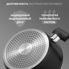 Кастрюля Magistro Warrior, 2.3 л, d=20 см, h=8.8 см, с крышкой, антипригарное покрытие, индукция, алюминий, чёрная - Фото 5