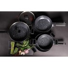 Кастрюля Magistro Warrior, 4 л, d=24 см, h=10.5 см, с крышкой, антипригарное покрытие, индукция, алюминий, чёрная - Фото 8