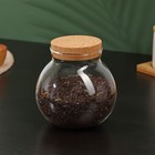 Банка стеклянная для хранения сыпучих продуктов «Бабл», 1 л, 12,5×14 см, с пробковой крышкой - Фото 1