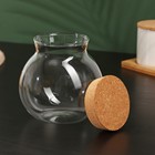 Банка стеклянная для хранения сыпучих продуктов «Бабл», 1 л, 12,5×14 см, с пробковой крышкой - Фото 2