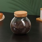 Банка стеклянная для хранения сыпучих продуктов «Бабл», 1 л, 12,5×14 см, с пробковой крышкой - Фото 3